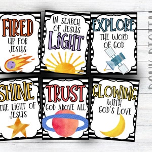 Space VBS Favor Tags: Sunday School Church Printables (PDF)