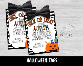 Non-Verbal Halloween Treat Tags Printable: PDF printable