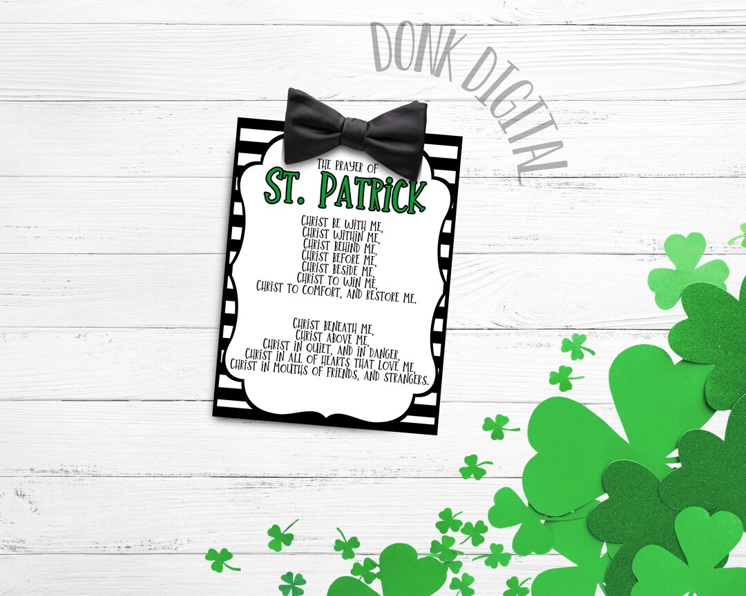 Prayer of St Patrick - Church Printable- St Patricks Day Tag- Religious ...