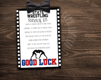 State Wrestling survival kit- Team Gift Printable - Sports Tags- Wrestling Gift - Instant Download-