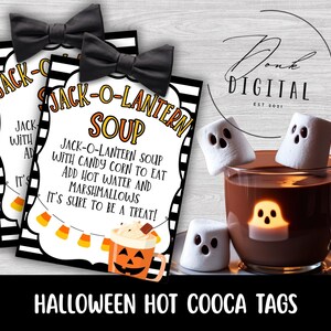 Printable Halloween Hot Chocolate Tags – “Jack O’ Lantern Soup” (PDF)