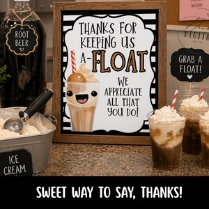 Root Beer Float Appreciation Sign: Team/Teacher Gift (PDF)