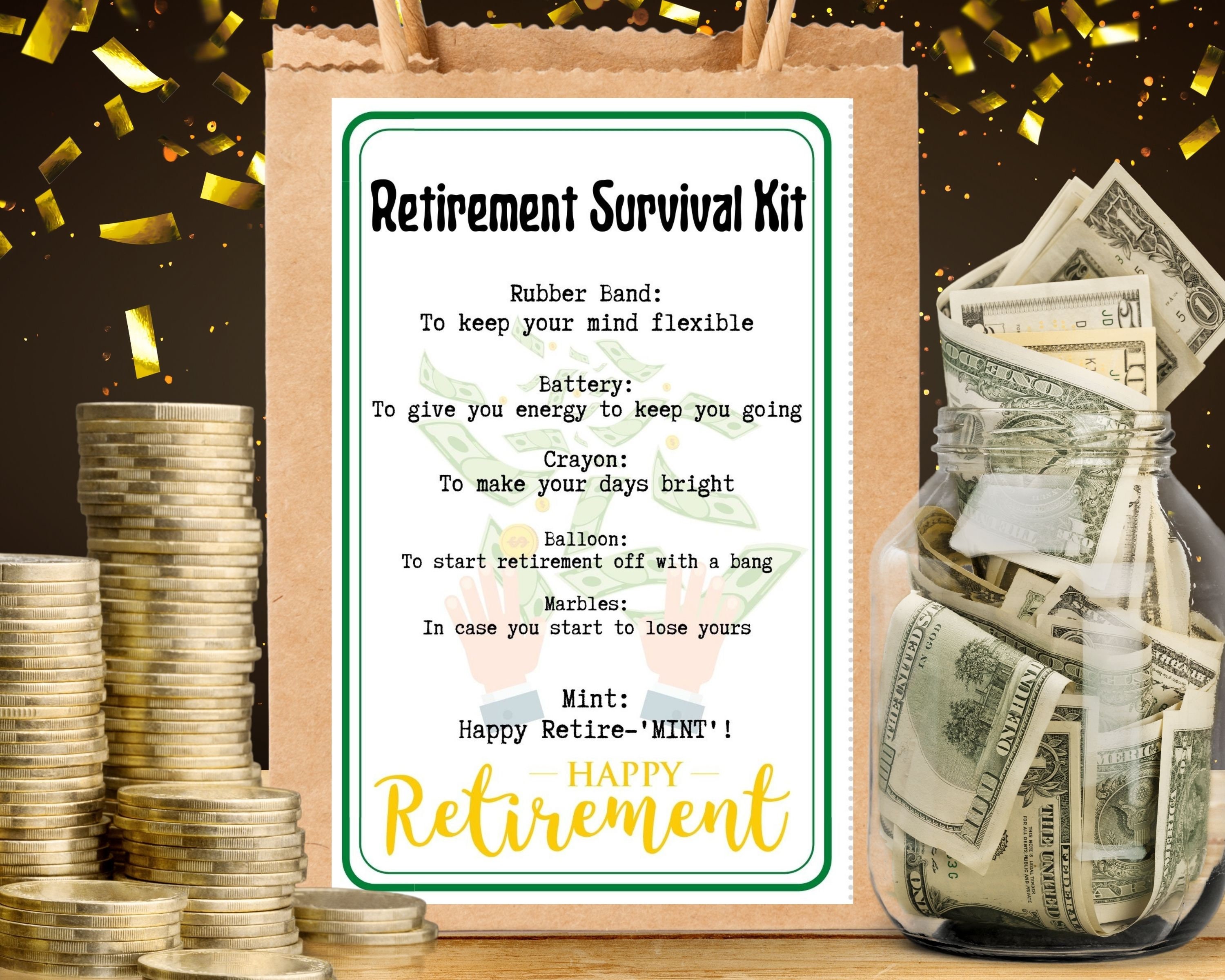 Retirement Survival Kit Novelty Officially Retired Funny Gag Gift Set Toy Game