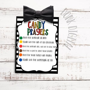 Candy Prayers - Sunday School Printable - Church Printable - Religious Tags- VBS-