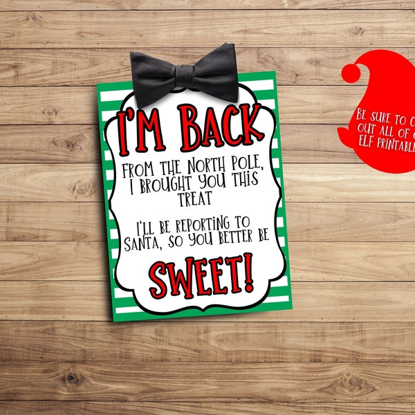 Elf I M Back Letter Printable - Etsy