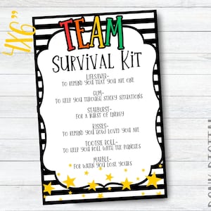 Team Survival Kit Printable | 4x6 ”Karten | Stimmungsaufheller für Mitarbeiter & Teams | Digitaler Download