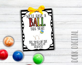 Bouncy Ball Gift Tag: Back to School Teacher Printable (PDF Download)