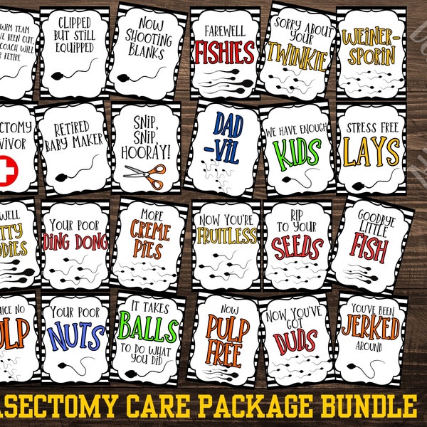 Vasectomy Care Package bundle- Vasectomy Humor- Digital Download- Vasectomy Gift- Survival Kit