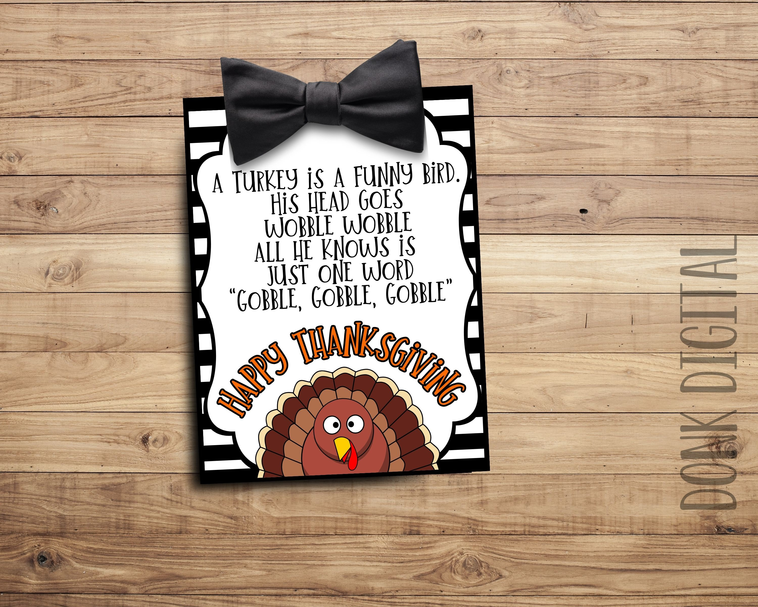 funny turkey poem tag: thanksgiving favor (pdf) - etsy