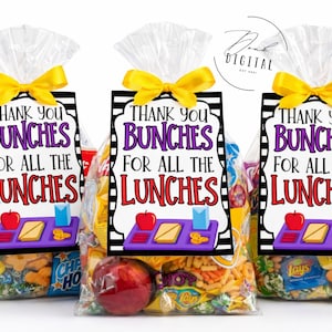 Lunch Staff Appreciation Gift Tags: Printable (PDF)