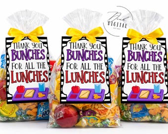 Lunch Staff Appreciation Gift Tags: Printable (PDF)