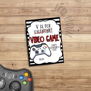 V ist für Videospiel-Happy Valentines Day-Valentinskarten-Gamer Valentine-printable Valentines-