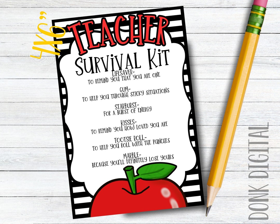 thumbnail image 2 of Teacher Survival Kit In A Can – Funny Thank You Gift Card For End Of Term Or Christmas 2 of 6