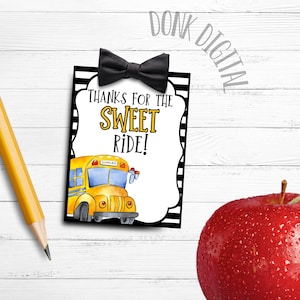Bus Driver Thank You Gift Tag: Appreciation Card (PDF)