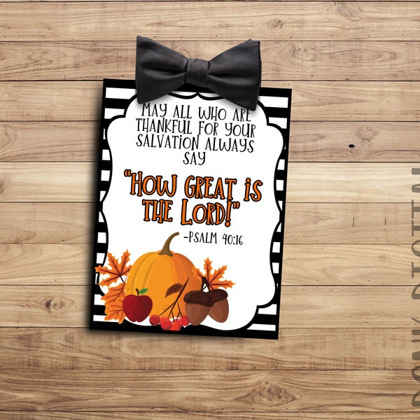 Religious Thanksgiving Tag - Church Treats - Thanksgiving Church- Religious Fall Tag- bible verse tag- Preaching tag