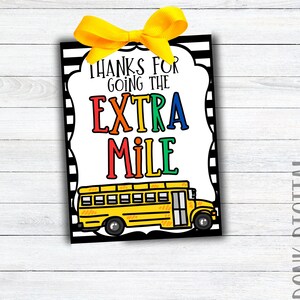 Bus Driver Appreciation Tag: School Bus Gift (PDF File)
