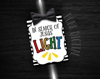 Religious Glow Stick Tags: Sunday School VBS Favors (PDF Printable)