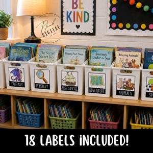 Book Bin Labels Printable | Classroom Library Labels: (PDF)