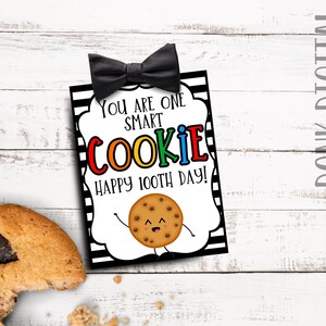 Smart Cookie 100th Day Gift Tag: Teacher Printable (PDF)