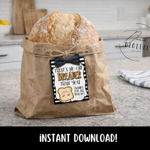 Etiquetas de regalo para pan: 'Nadie es mejor pan que tú' (imprimible en PDF)