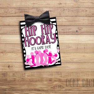 Hip HIp Hooray it&#39;s GAME day- Good Luck Favor Tags- PDF file Instant Download -  Team Gift Tags- Competition Gift
