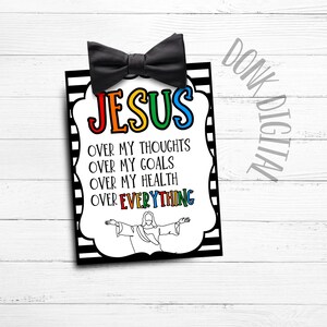 JESUS over everything- Sunday School Printable - Church Printable - Religious Tags