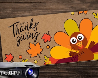 DIY Thanksgiving Banner Template: Turkey Decor (PDF)
