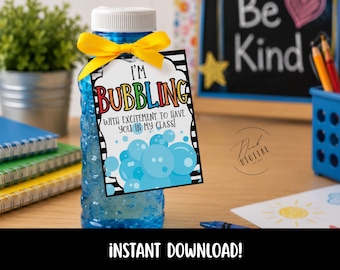 Welcome Back bubble tag: Printable (PDF)