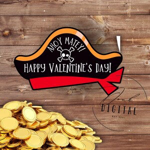 Pirate Valentines: Hat-Shaped Classroom Cards (Digital Download)