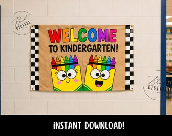 Welcome to Kindergarten Banner Template: (PDF)
