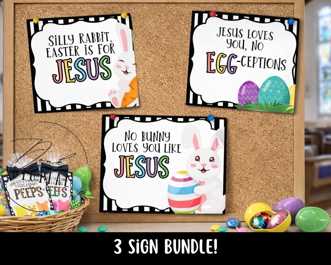 Religious Easter Sign Bundle: Church Decor (PDF Download) - Etsy