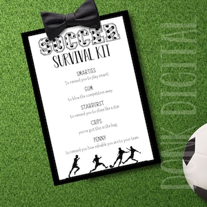 Soccer survival kit- Team Gift Printable - Sports Tags- Soccer Gift - Instant Download-