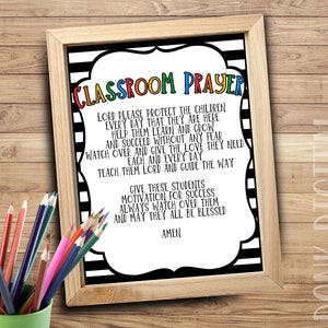 Classroom Prayer - Sunday School Printable - Church Printable - Religious Decor- 8x10