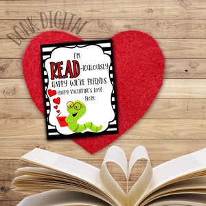 Estoy READiculosamente feliz de que seamos amigos- Feliz Día de San Valentín -San Valentín- San Valentín imprimible - Tarjetas de San Valentín imprimibles-