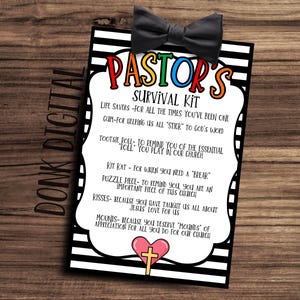 Pastors Survival Kit Tags - druckbares Survival Kit - Pastor Wertschätzung Monat - Pastor Geschenk - Sonntagsschule