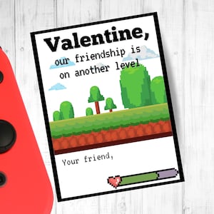 Gamer Valentine&#39;s - Valentines imprimables - Class Valentine Hand out - School Valentines - Valentine Favors - Happy Valentines Day