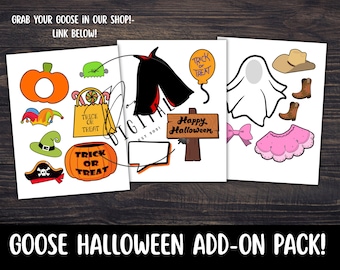 Monthly Props Add-On for the Printable Class Goose | 3 Pages of Halloween themed outfits