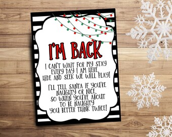 Elf Arrival Note Printable: I'm Back Christmas Tradition (PDF)