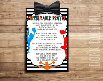 Cheerleader Prayer - Team Gift Printable - Sports Tags- Cheer Gift - Instant Download-
