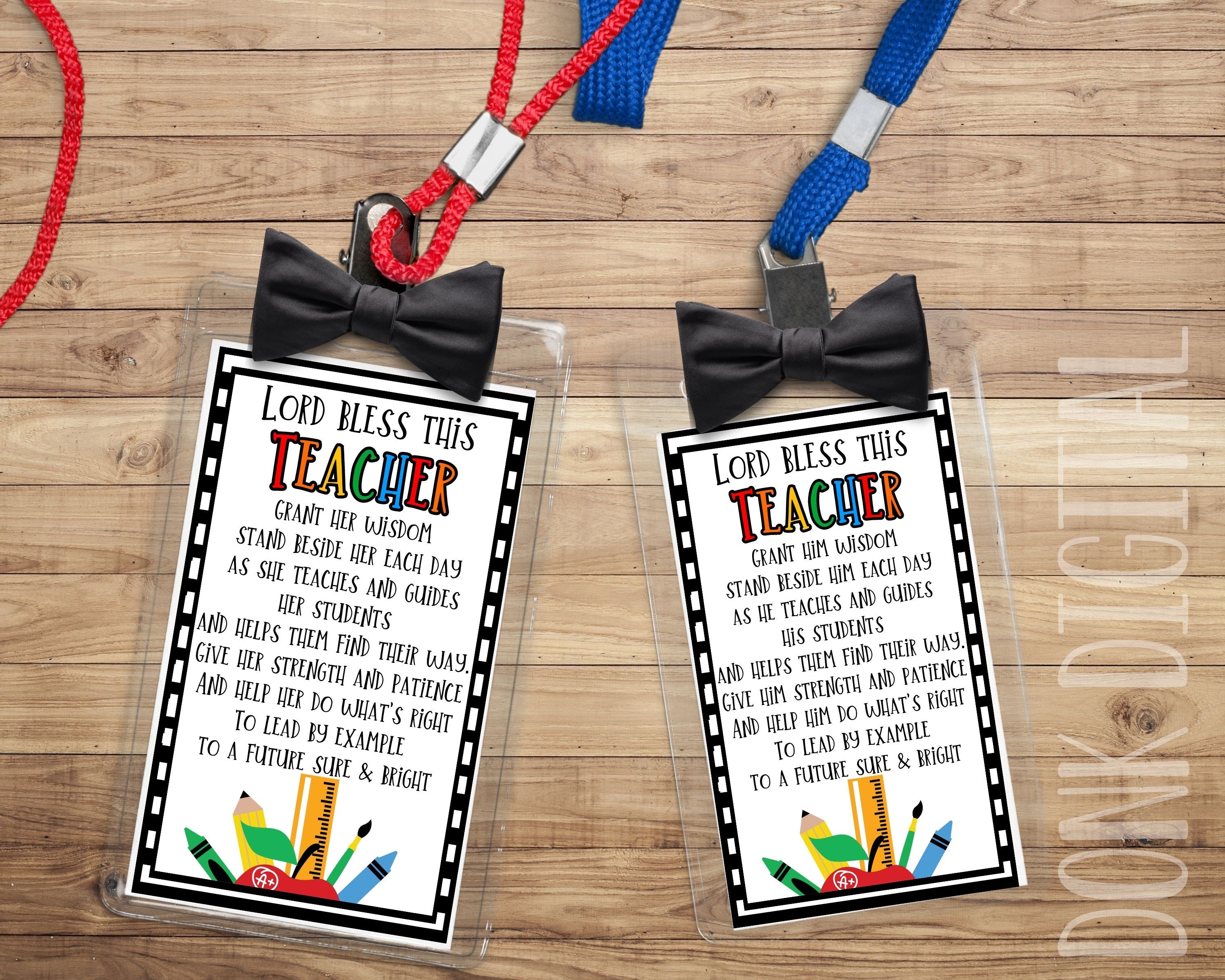 Teacher Prayer Tag - Sunday School Printable - Church Printable - Religious Tags - Lanyard Tags - Teacher Lanyard