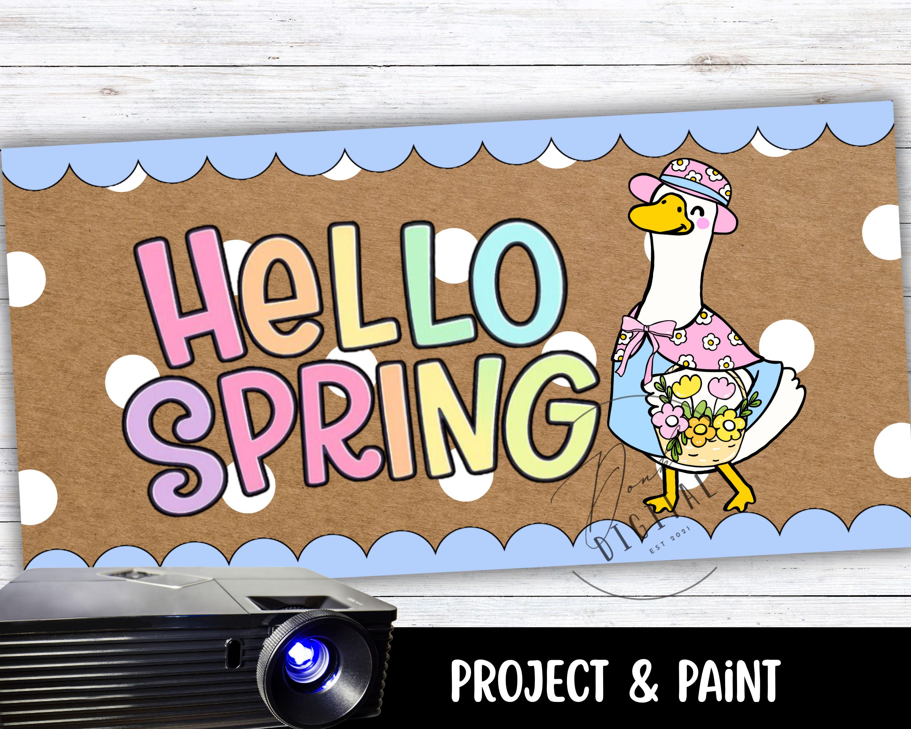 Paint Your Own Banner Hello Spring: PDF - Etsy