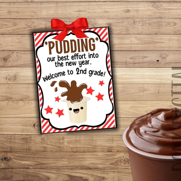 PUDDING unsere besten Bemühungen ins neue Jahr - 2nd grade tag- back to school Leckerei