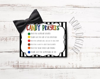 Candy prayers - Sunday School Printable - Church Printable - Religious Tags- VBS
