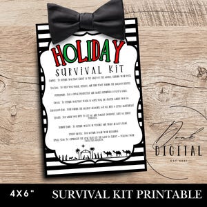 HOLIDAY Survival Kit Tags- Printable Survival Kit- Religious survival kit- church handout- religious Christmas printable- neighbor gift