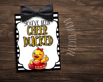 You've been CHEER DUCKED red- Good Luck Favor Tags- PDF file Instant Download - Team Gift Tags- Competition Gift