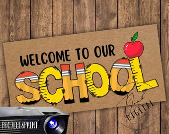 Paint-Your-Own Classroom Banner: "WELCOME to our School!" Printable PDF