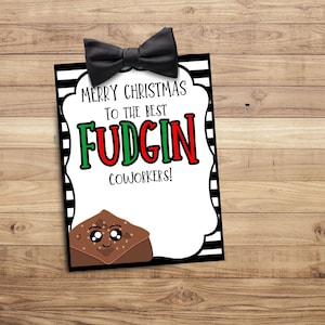 Funny Christmas Gift Tag for Coworkers - Fudge Party Favor (PDF)