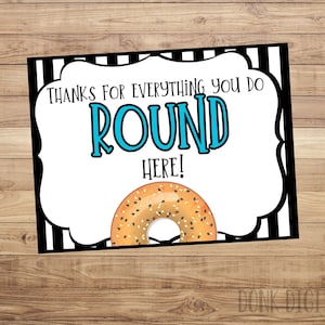 Bagel Appreciation Sign: Employee/Teacher Thank You (PDF)