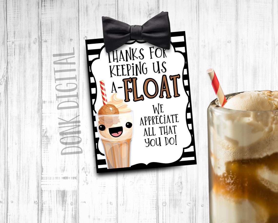 Root Beer Float Appreciation Tag: Printable (PDF) - Etsy