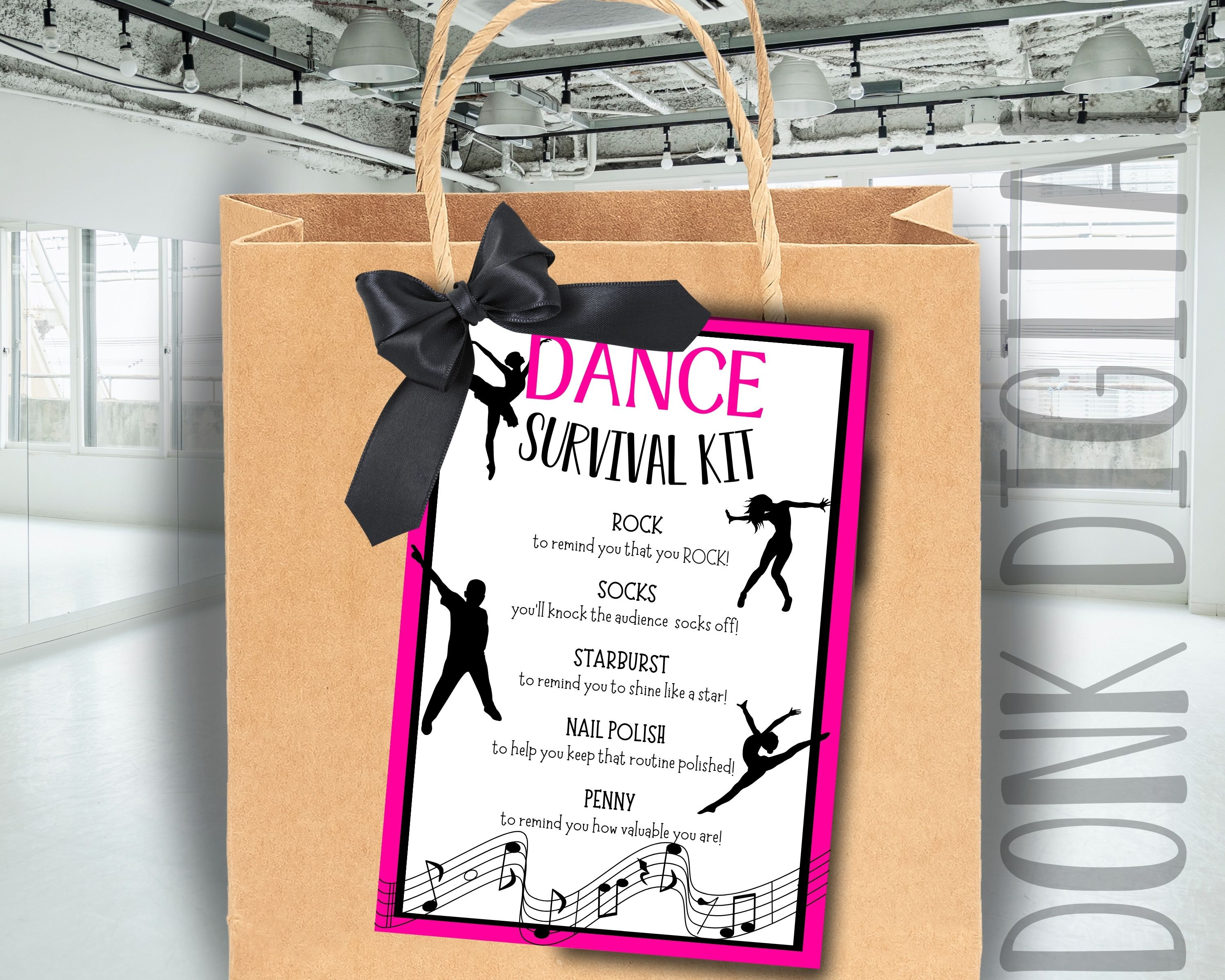 Dance survival kit- Team Gift Printable - Sports Tags- Dancer Gift - Instant Download-